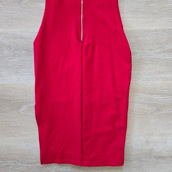Lulus Paulina Square Neck Red Bodycon Midi Cocktail Sheath Dress Small NWOT - Picture 13 of 17